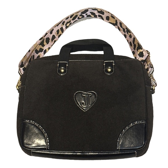 Y2K VINTAGE JUICY COUTURE women's brown cheetah print laptop travel bag. - Picture 2 of 6